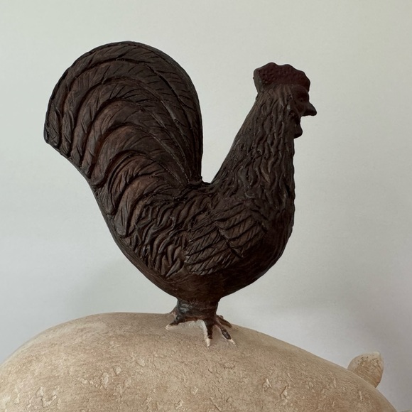 Rustic Farm Animal Sculpture - Brown and Cream - Picture 4 of 5